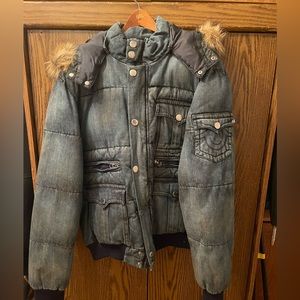True Religion denim puffer jacket